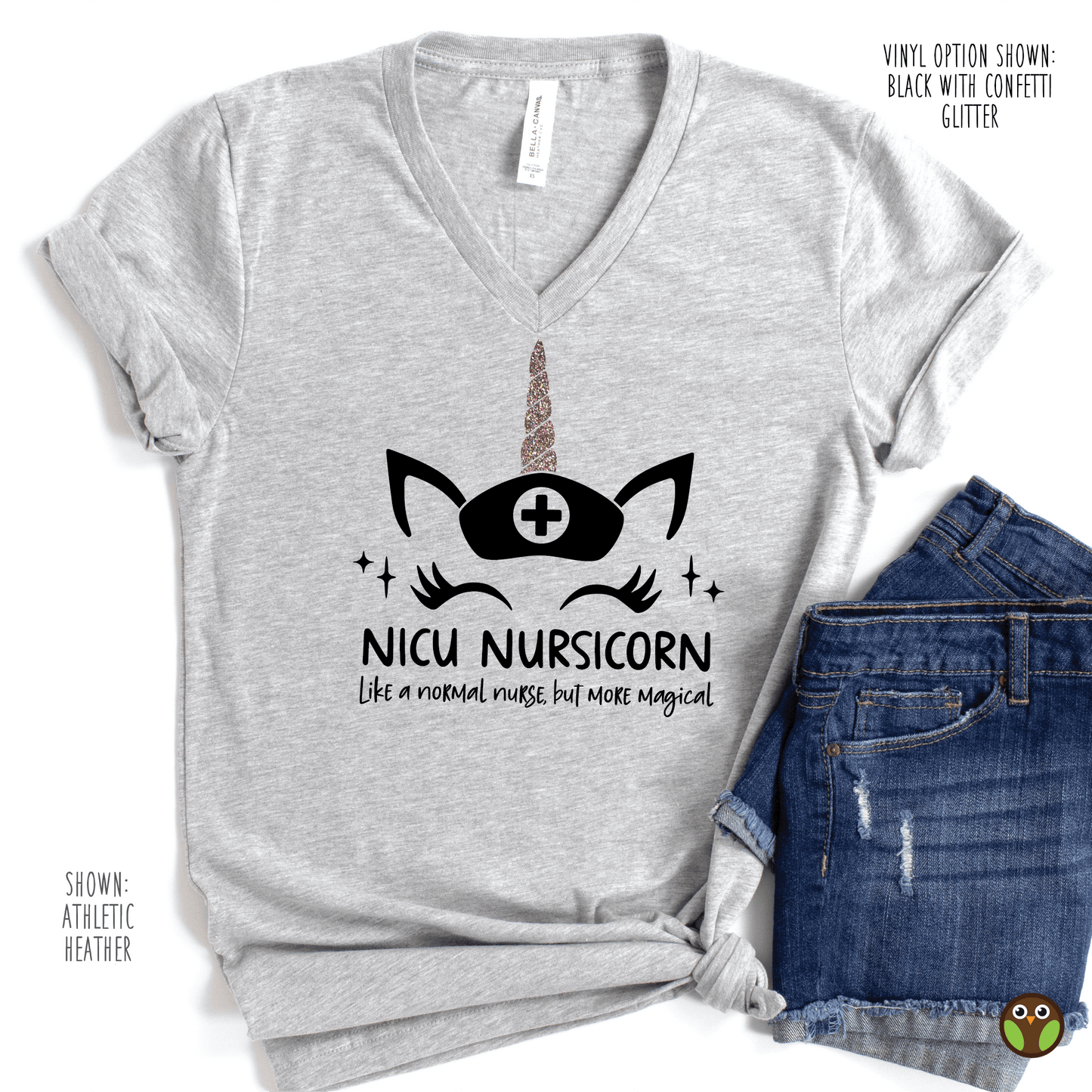NICU Nursicorn - Unisex Nurse V-Neck Shirt