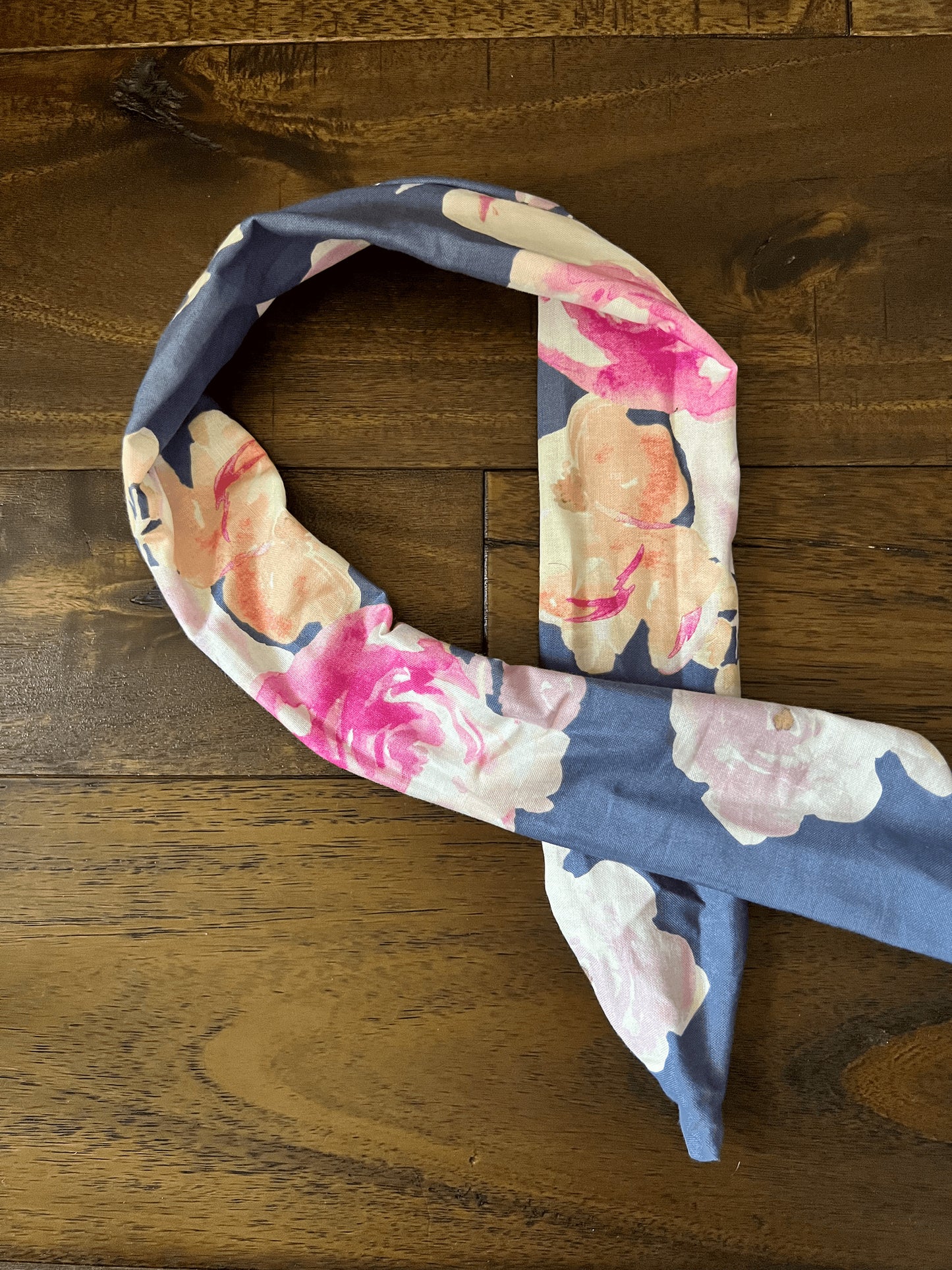 Watercolor Blue Flowers - Wired Head Wrap