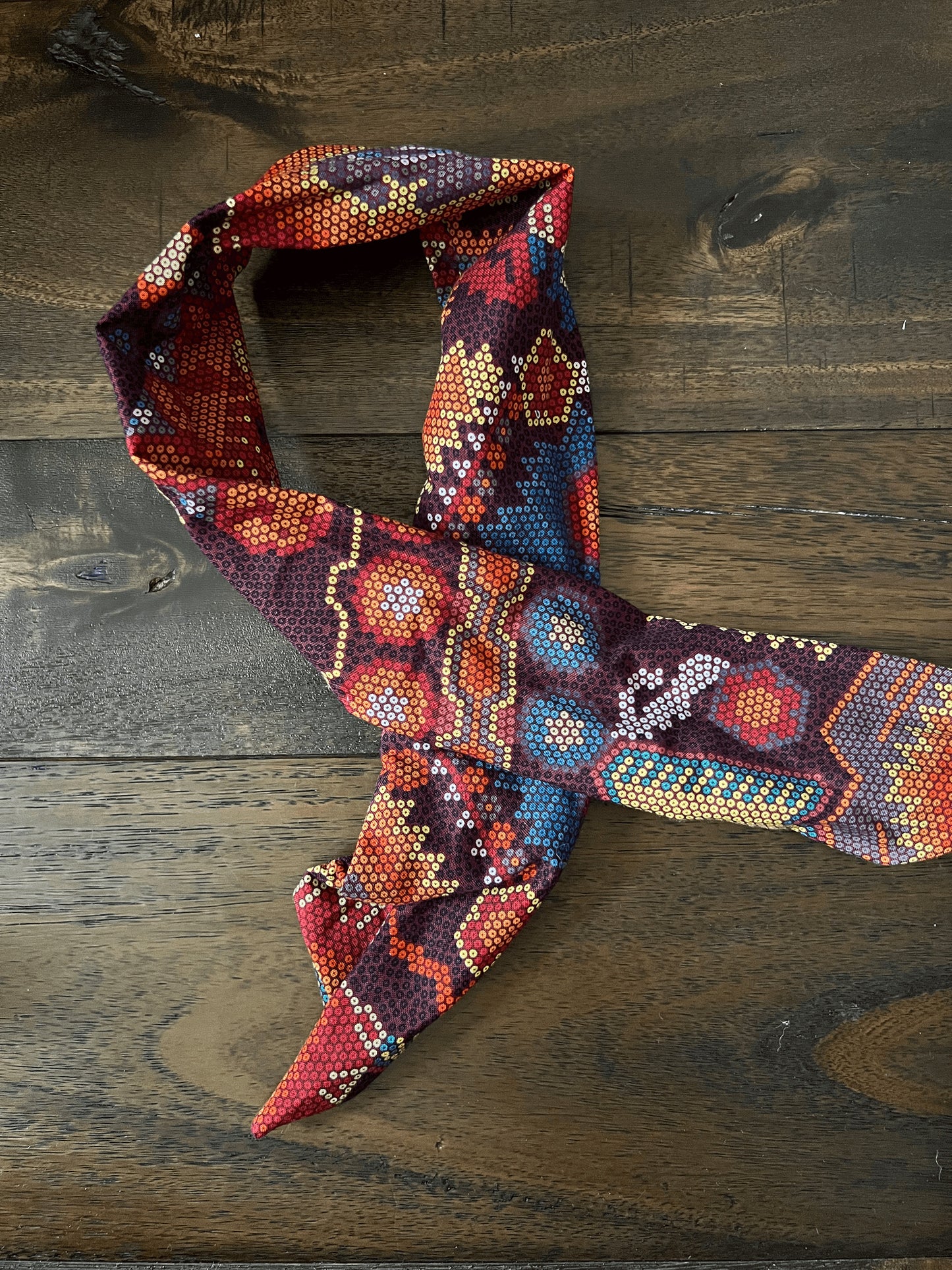 Boho Burgundy Sequin Pattern - Wired Head Wrap