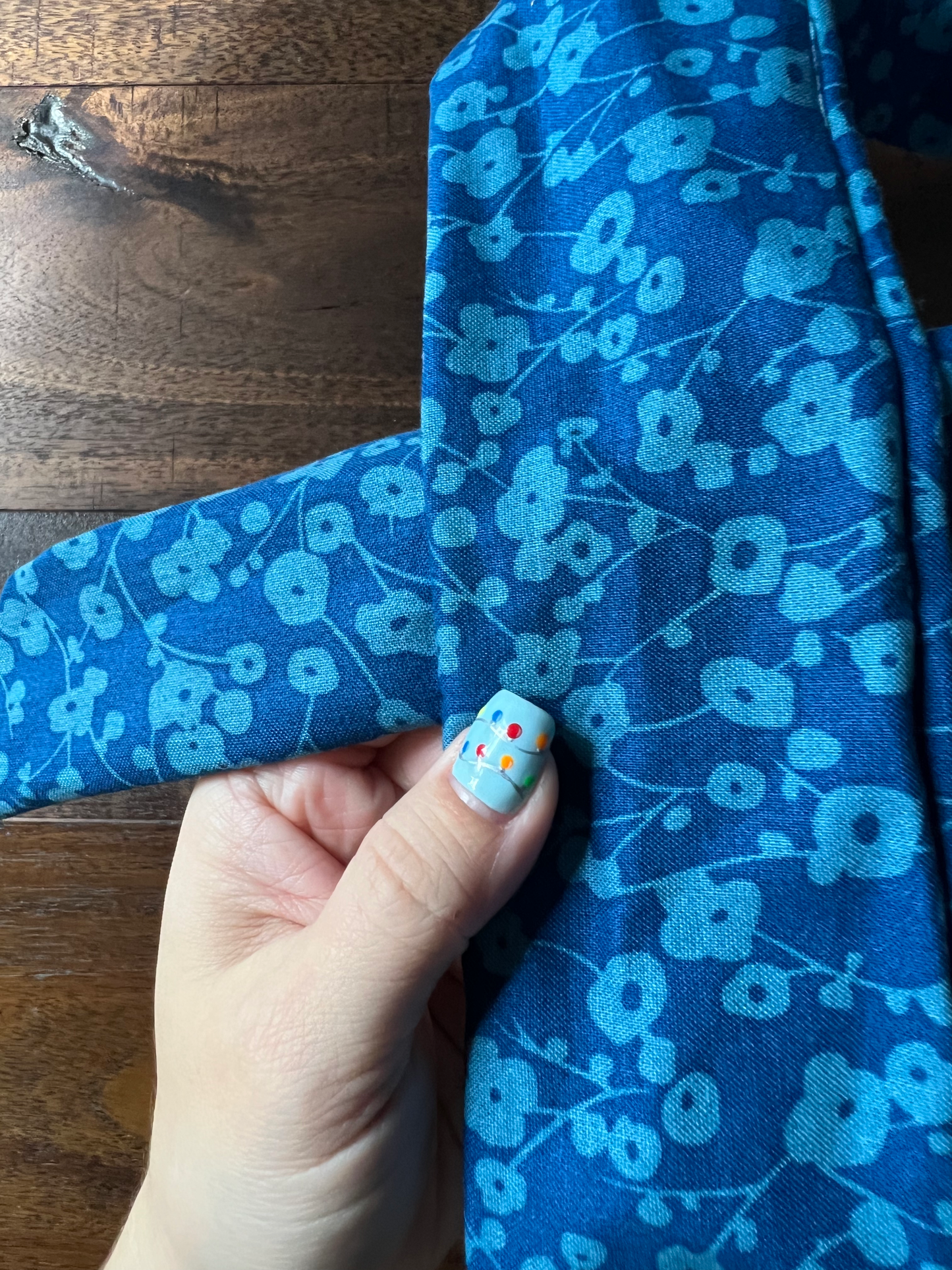 Blue Flowers - Wired Head Wrap