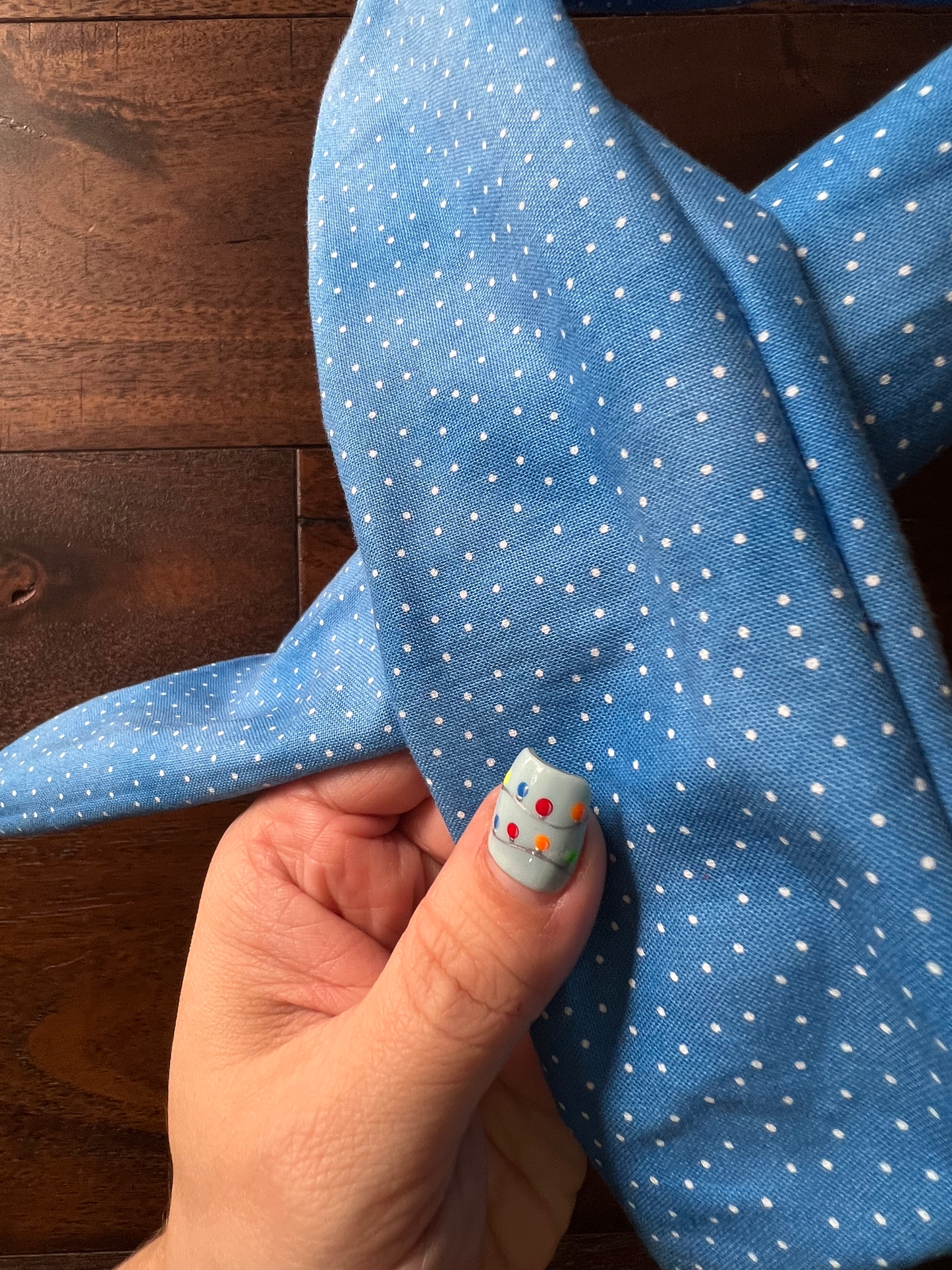 Light Blue Dots - Wired Head Wrap