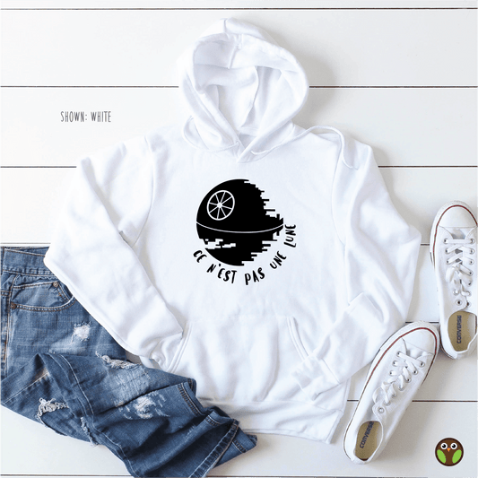 Ce N'est Pas Une Lune (That's Not Moon in French) - Unisex Star Wars Pullover Hoodie