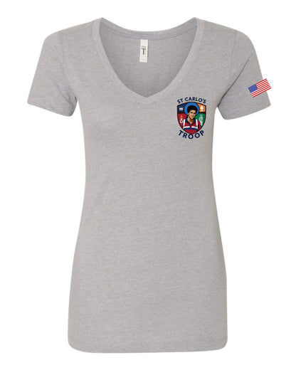 St. Carlo's Troop - Women's Ideal V-Neck Tee