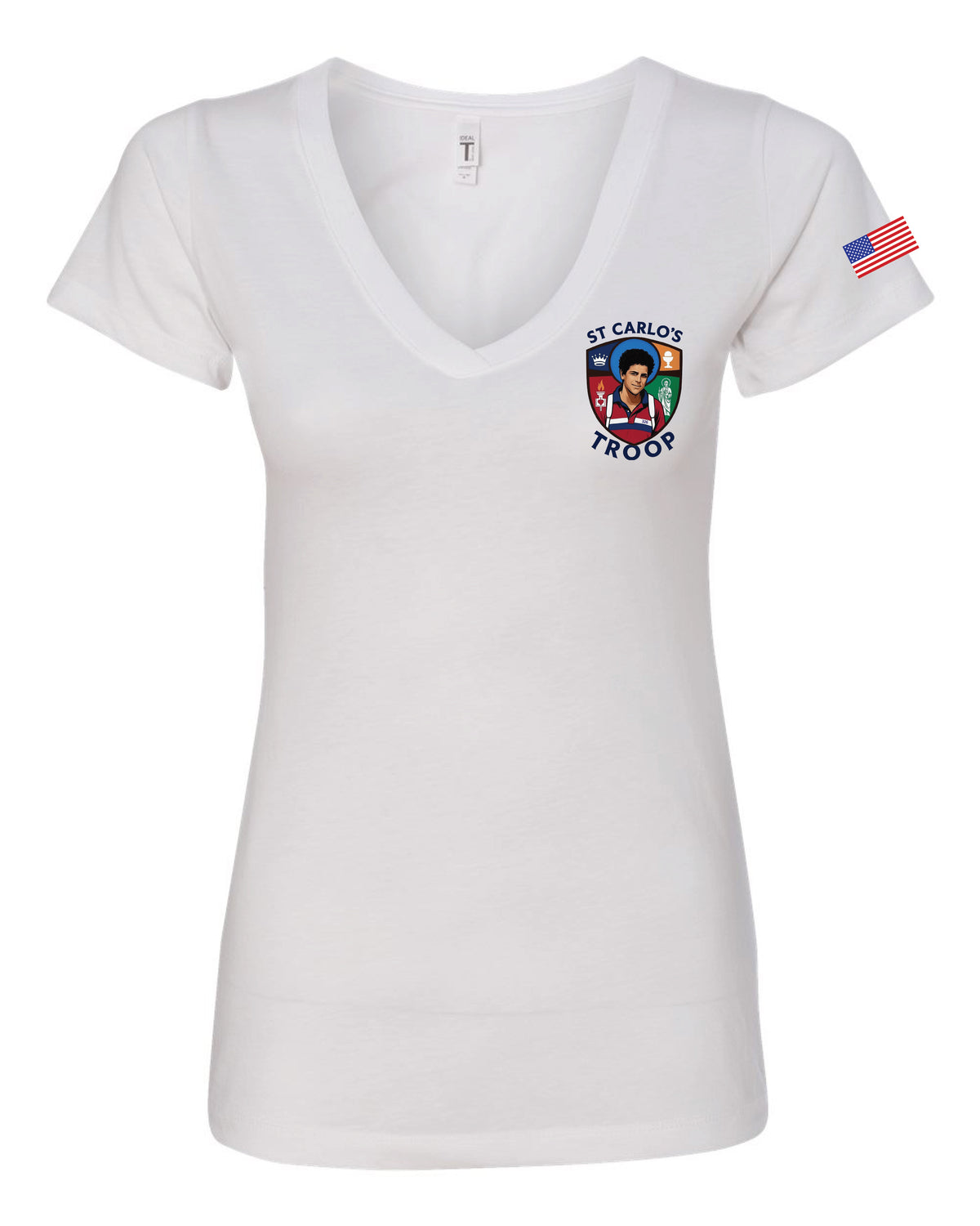 St. Carlo's Troop - Women's Ideal V-Neck Tee