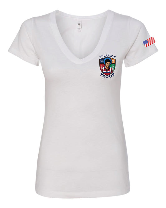 St. Carlo's Troop - Women's Ideal V-Neck Tee